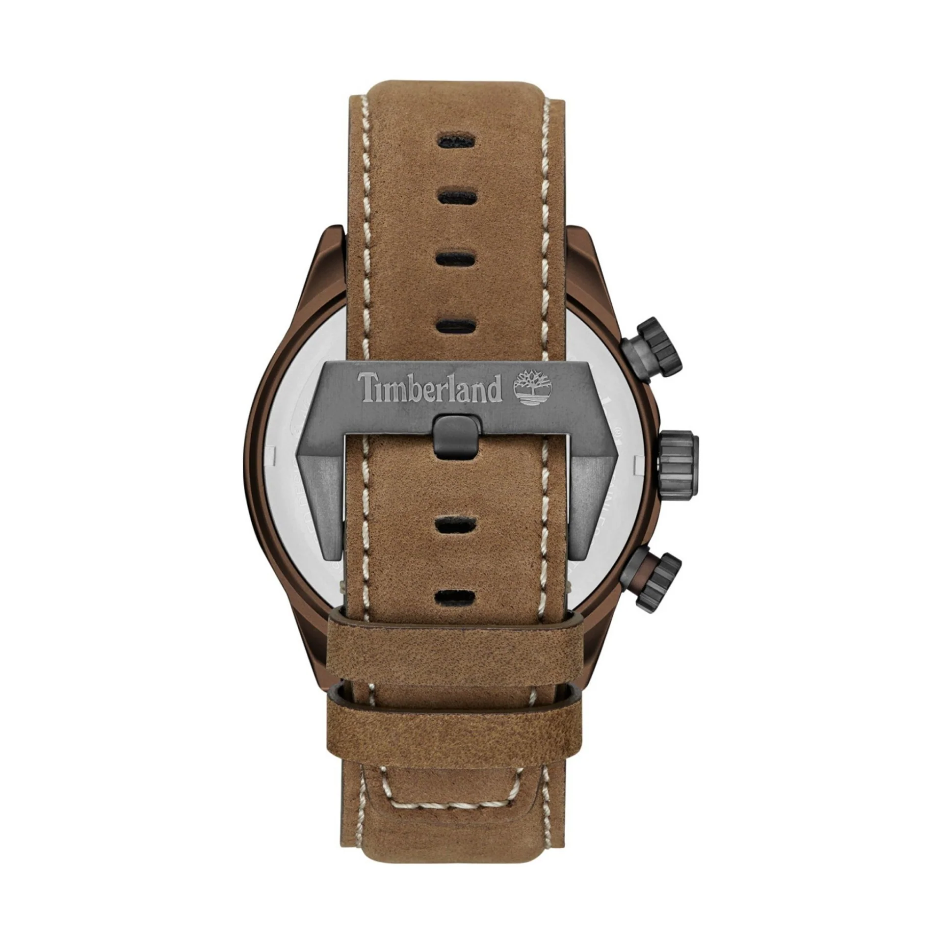 Timberland TBL14816JLBN07 Henniker II Men's Watch – 46mm Brown Stainless Steel Case, Beige Dial, Dual Time, Day-Date, Brown Leather Strap, 5 ATM Water Resistance - Image 3