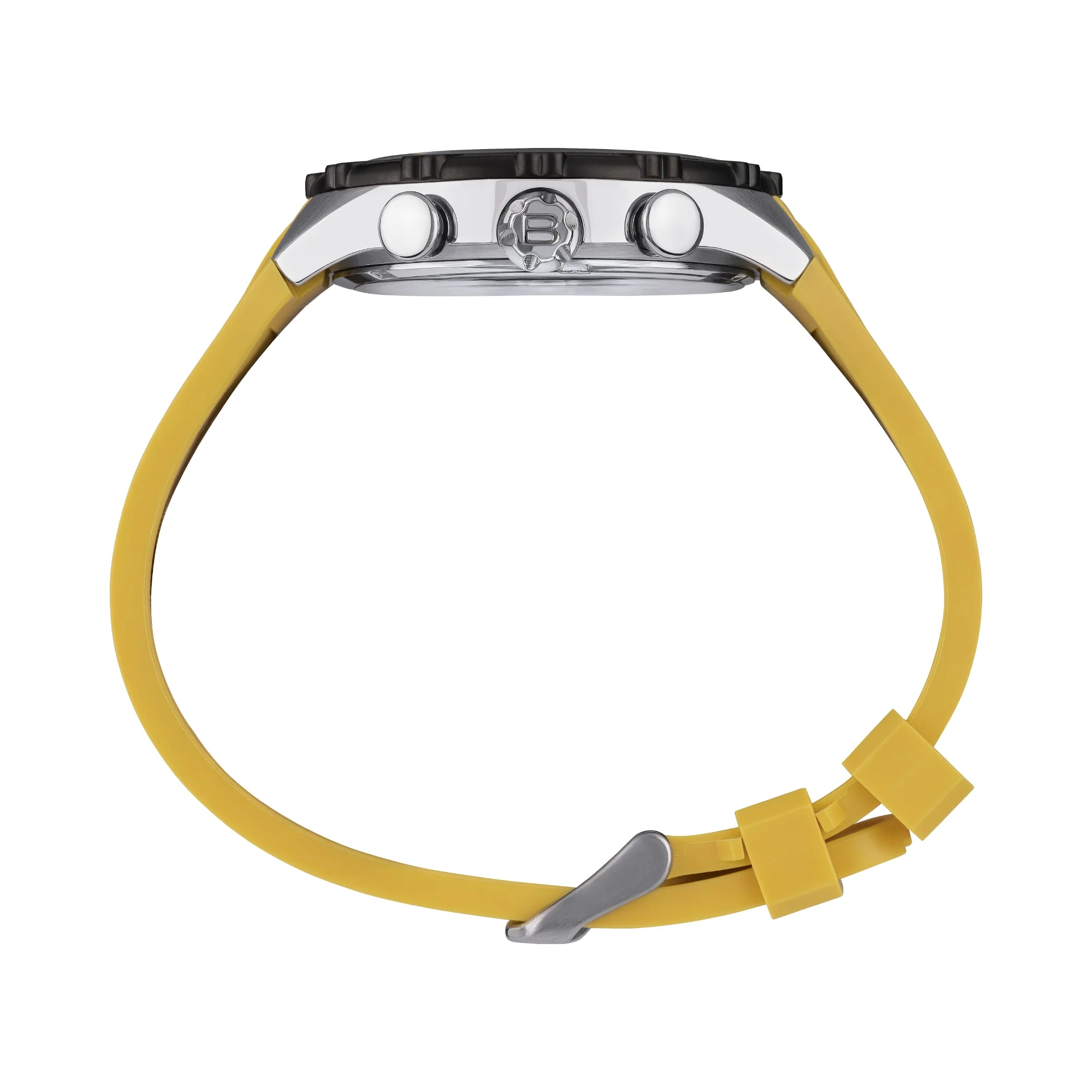 Breil B Rise TW1949 Men's Chronograph Watch - Black Dial, Yellow PU Strap - Image 3