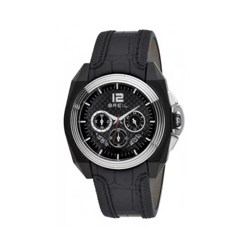 Breil Milano BW0321 Men's Quartz Watch - Black Dial, Black Leather Strap - Image 3
