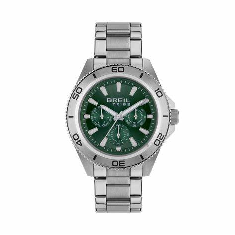 Breil Challenge EW0711 Men's Chronograph Watch - Green Dial, Stainless Steel Bracelet - Image 3