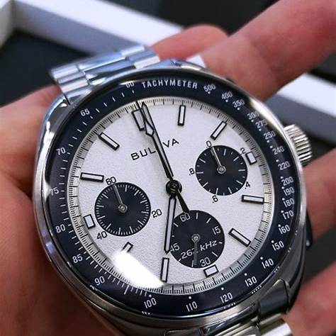 Bulova 98K112 Men's Lunar Pilot Chronograph Watch - Stainless Steel Bracelet, Silver-Tone Dial - Image 3