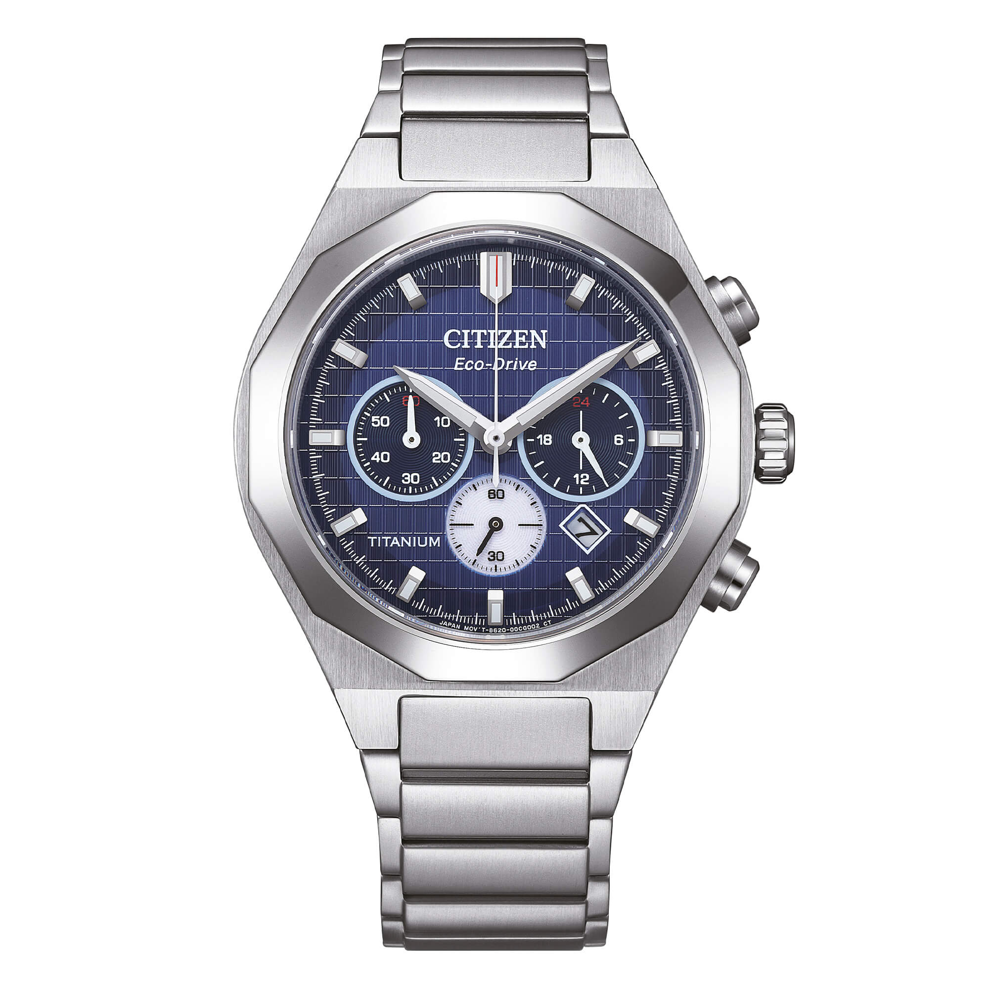 Citizen CA4691-59L Men's Blue Dial Chronograph Watch with Titanium Case & Sapphire Crystal - Image 4