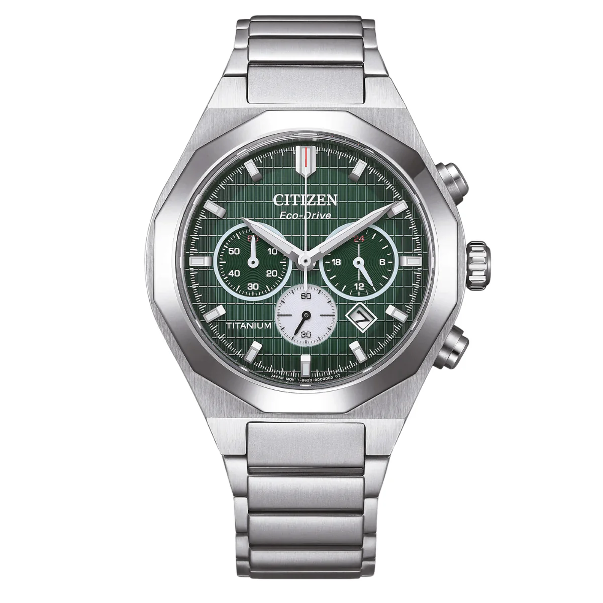 Citizen CA4691-59X Men's Green Dial Chronograph Watch with Titanium Case & Sapphire Crystal - Image 7