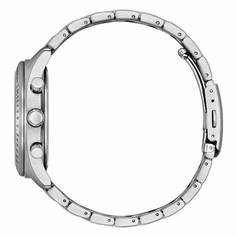 Citizen CA4600-89X Men's Eco-Drive Chronograph Watch - 43mm Green Dial, Stainless Steel Bracelet - Image 4