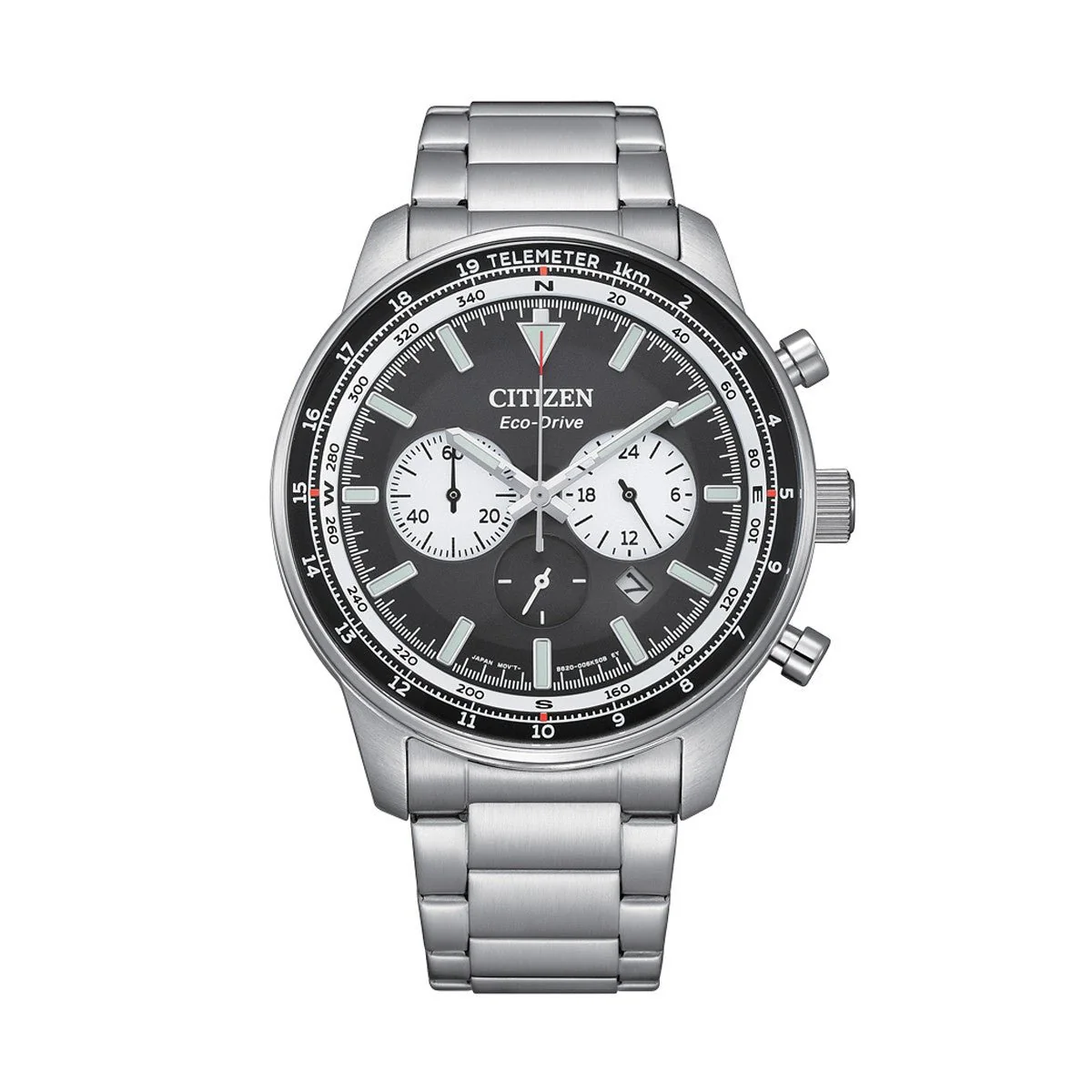 Citizen CA4500-91E Eco-Drive Chronograph Men's Watch - Black Dial, Stainless Steel Bracelet - Image 3