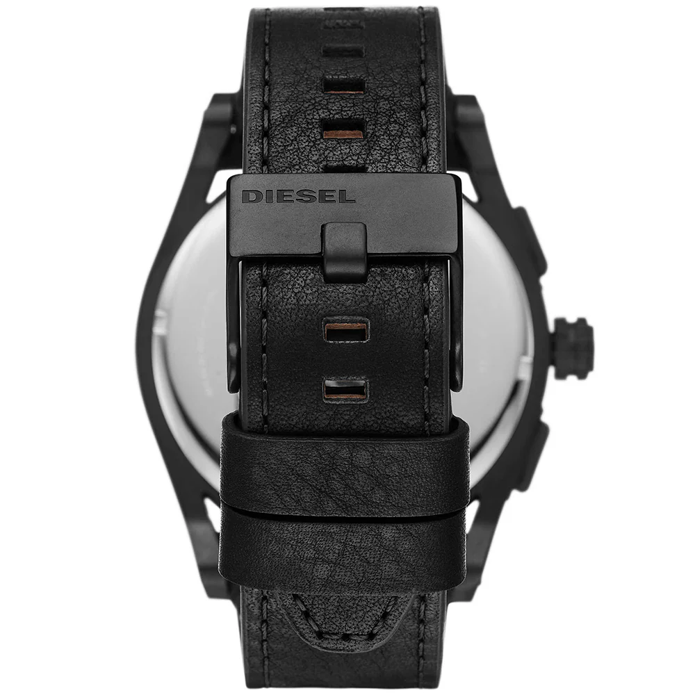 Diesel DZ4544 Timeframe Chronograph Men's Watch - Black Dial, Black Leather Strap - Image 3