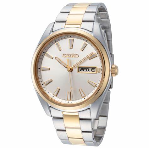 Seiko Neo Classic SUR446P1 Quartz Men's Watch - Silver Dial, Two-Tone Stainless Steel Bracelet - Image 3