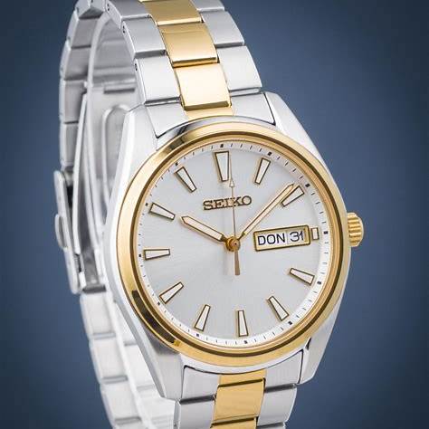 Seiko Neo Classic SUR446P1 Quartz Men's Watch - Silver Dial, Two-Tone Stainless Steel Bracelet - Image 4