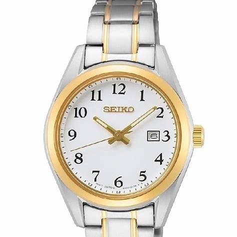 Seiko SUR466P1 Women's Quartz Watch, White Dial, Two-Tone Stainless Steel Bracelet - Image 3