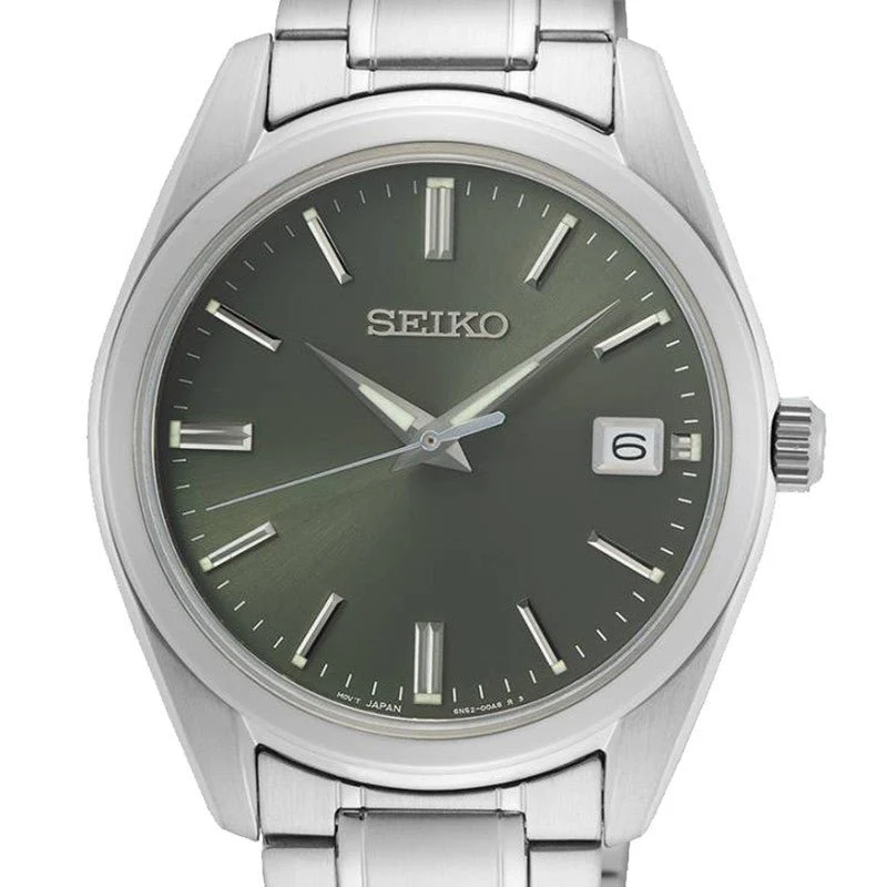 Seiko SUR527P1 Men's Quartz Watch - Green Dial, Stainless Steel Bracelet - Image 3
