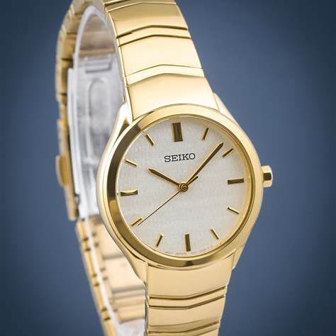 Seiko SUR552P1 Women's Quartz Watch, Gold Dial, Gold-Tone Stainless Steel Bracelet - Image 4