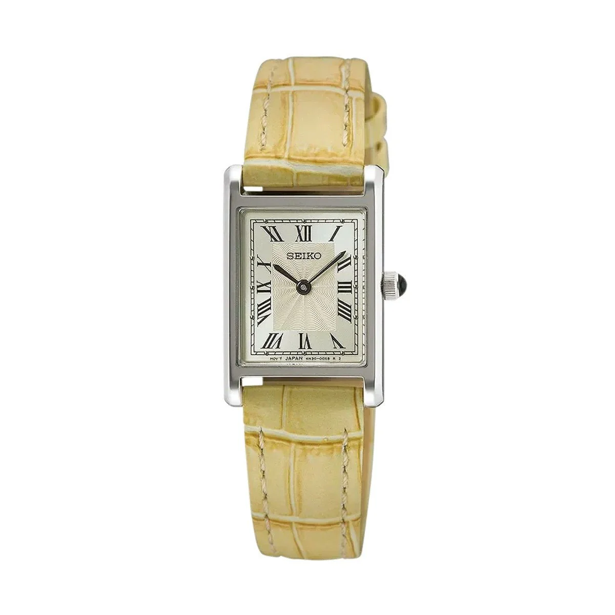 Seiko SWR095P1 Women's Quartz Watch, Ivory Dial, Beige Leather Strap - Image 4
